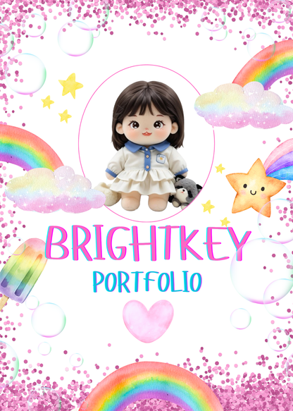 Rainbow Dreams Portfolio featuring vibrant rainbow-themed designs to celebrate a child’s achievements and individuality. Ideal for creating standout school application packages.