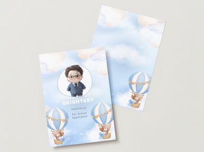 Skyward Dreams Portfolio showcasing uplifting sky-themed designs, symbolising limitless potential and aspirations. Perfect for crafting memorable school applications.