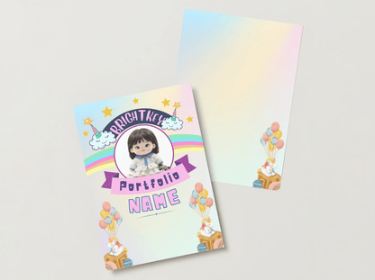 Celestial Dreams Portfolio featuring a dreamy galaxy theme with vibrant planets, stars, and cosmic designs. Perfect for school application presentations and showcasing achievements with a magical outer space vibe.